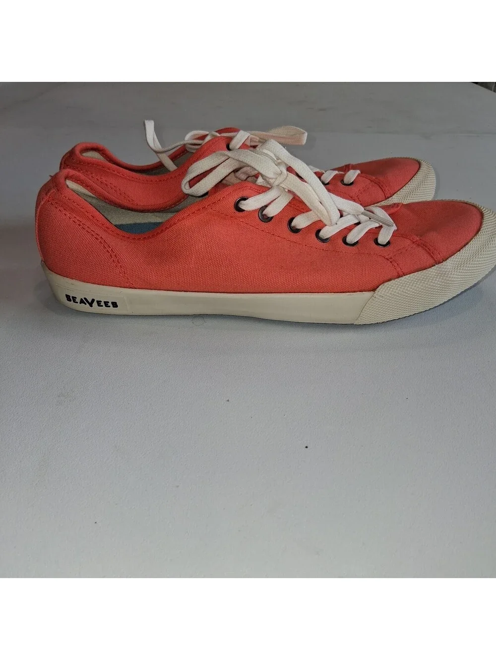 SeaVees Monterey Sneaker Stitch Fix Women's Size 10 Coral Canvas Lace Up Shoes